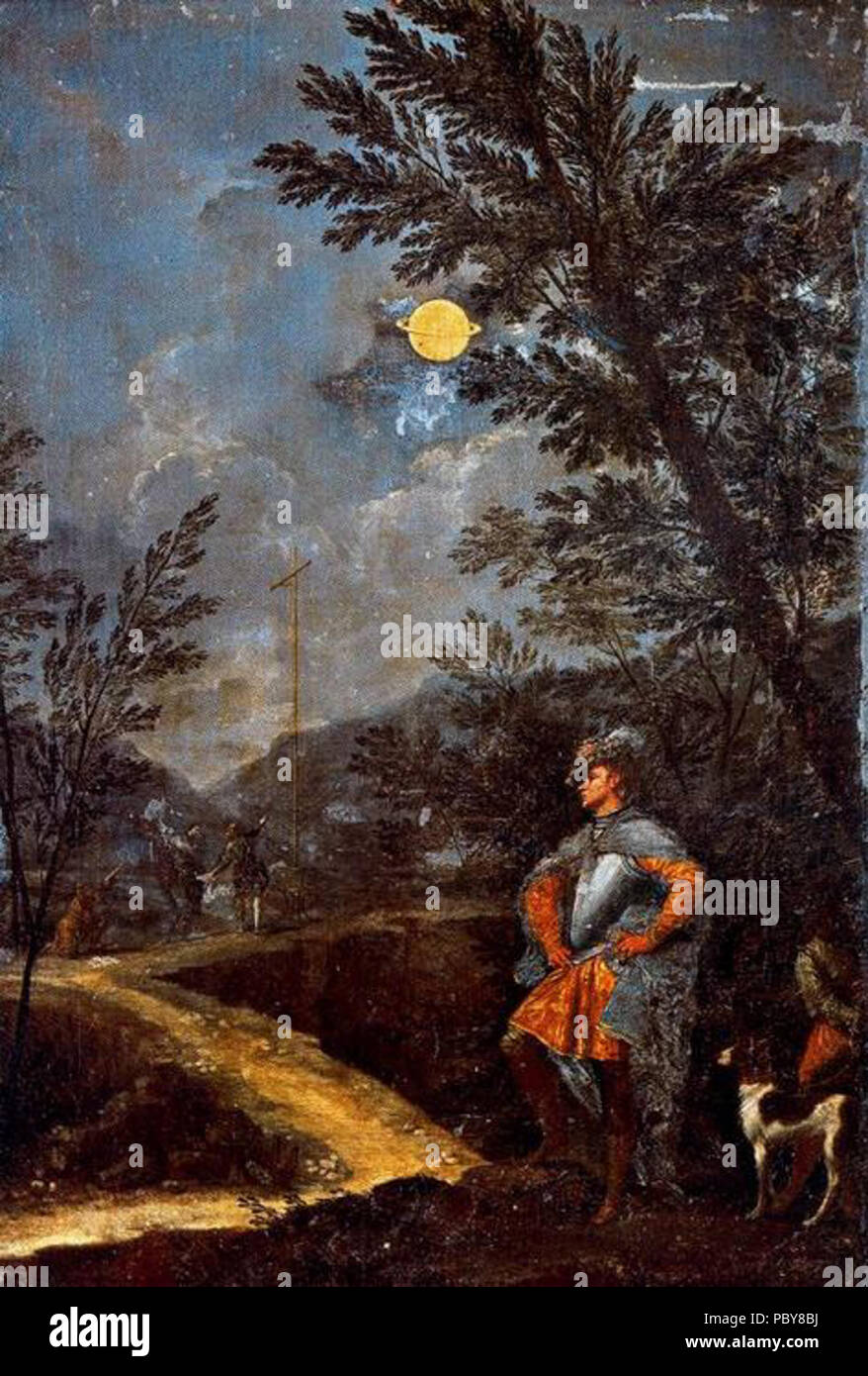 168 Donato Creti - osservazioni astronomiche - 07 - Saturno Foto Stock