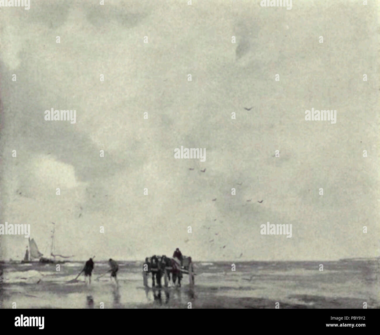 174 pittura olandese nel XIX secolo - Jacob Maris - Il Shell-Gatherers Foto Stock