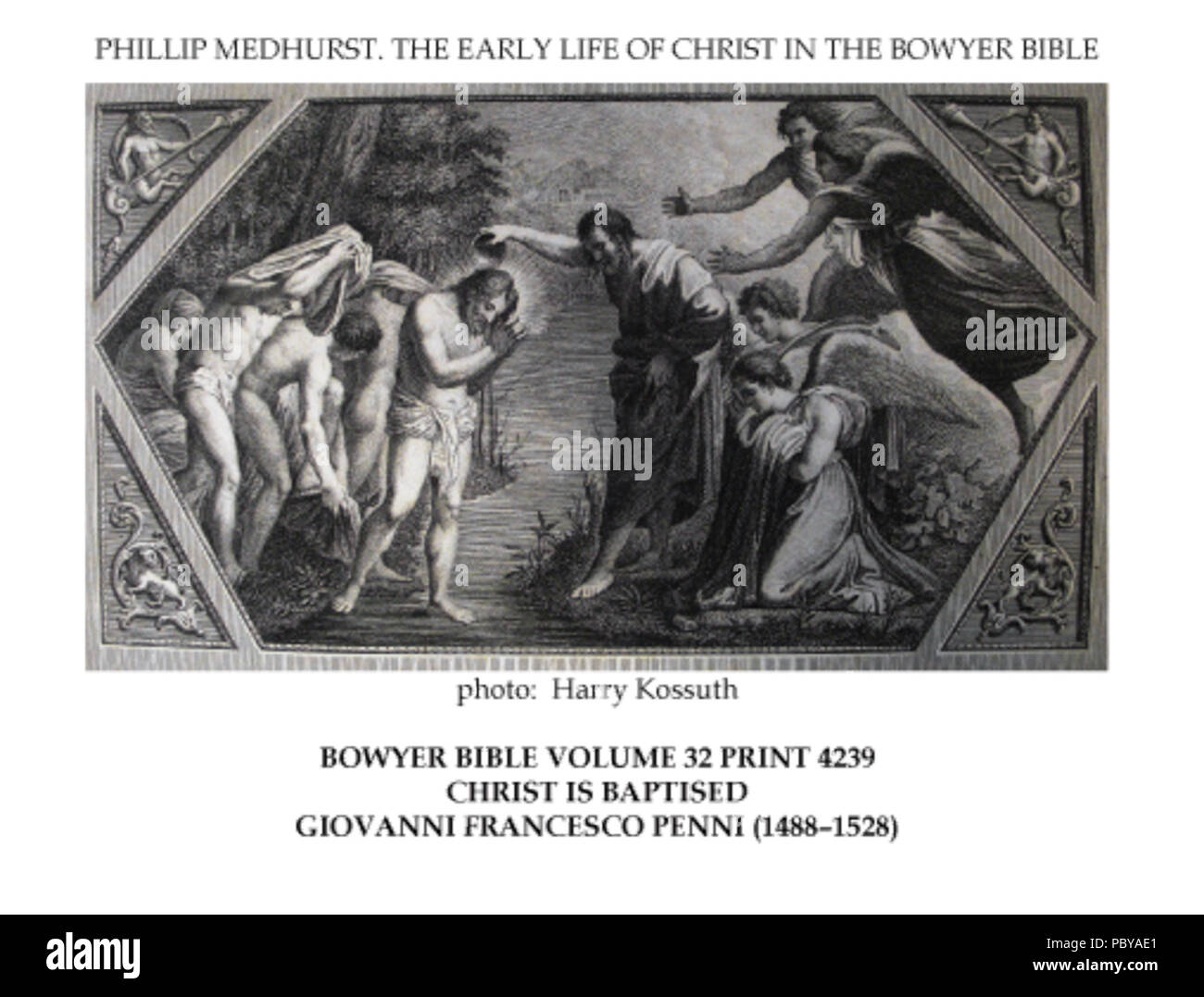 176 i primi anni di vita di Cristo nella Bibbia Bowyer stampare 15 di 21. Il battesimo di Gesù. Penni Foto Stock