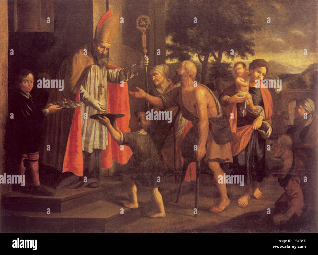 270 Heinsch, Jan Jiri - Sv. Mikulas udeluje almuzny Foto Stock