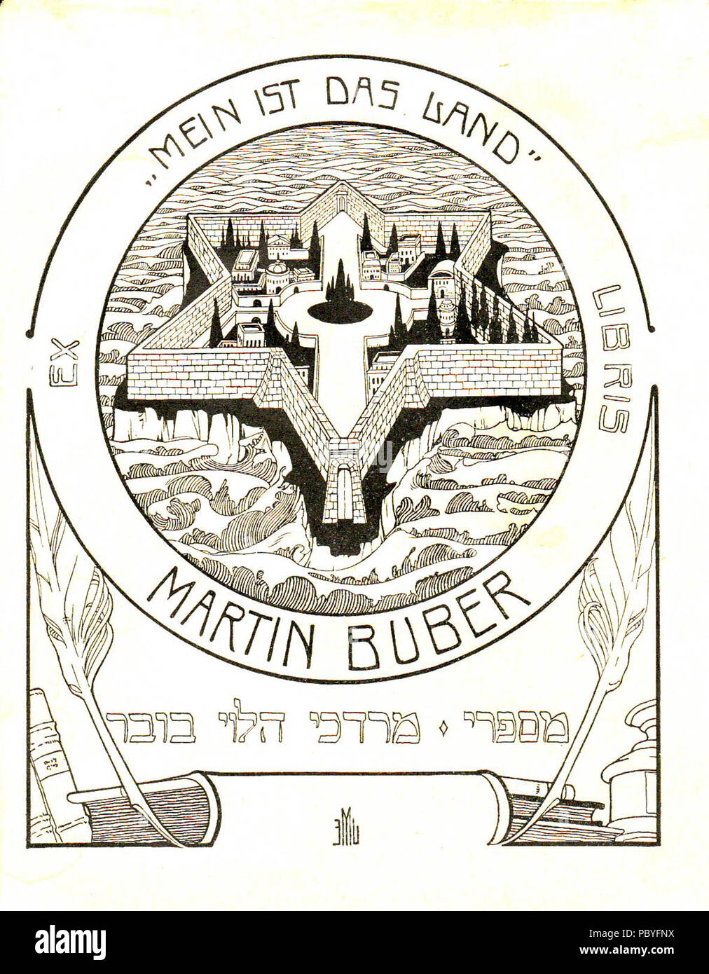 200 Ex Libris Martin Buber Foto Stock