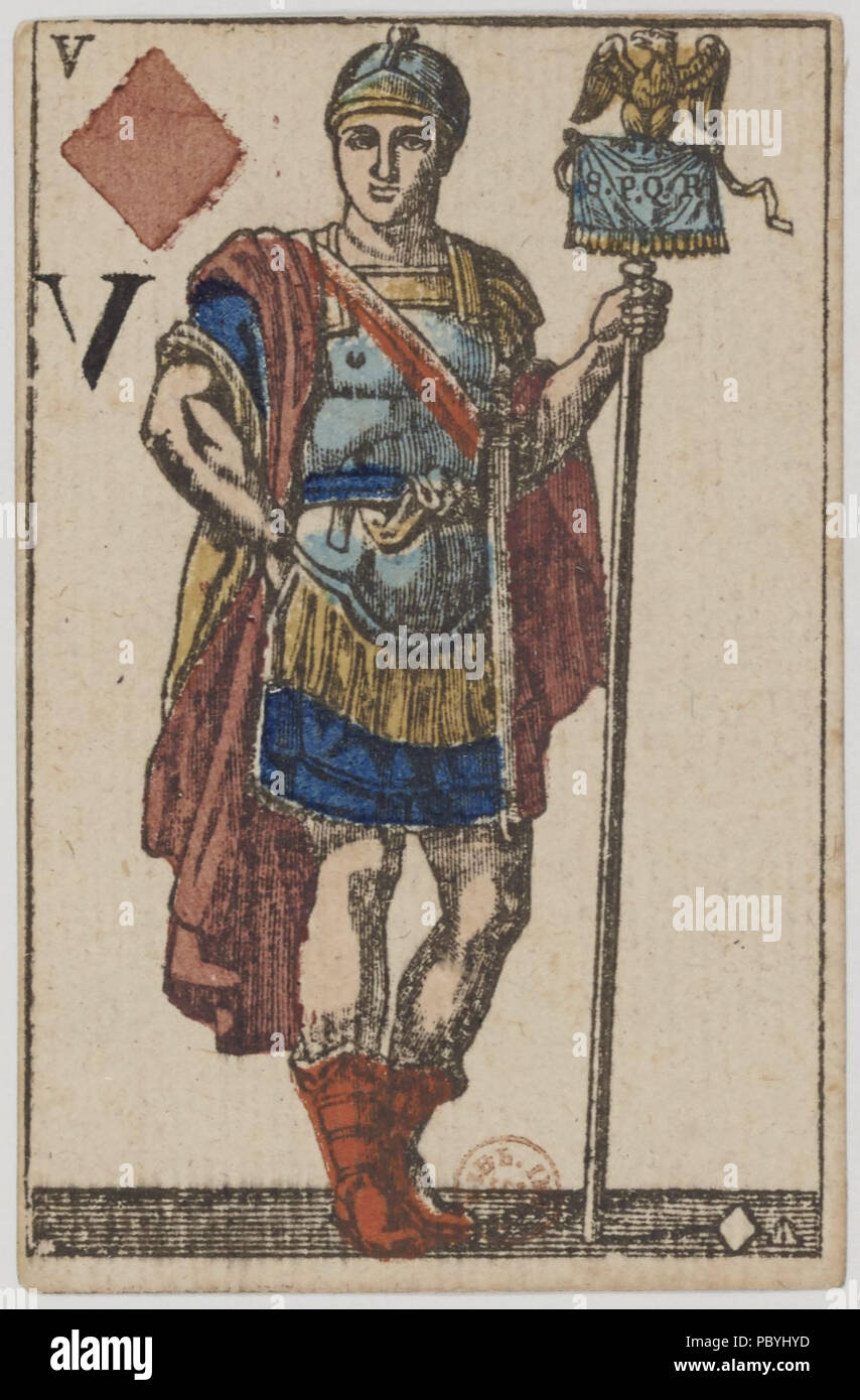 210 Primo Impero Francese mazzo di carte - 1810 - Jack di diamanti Foto Stock