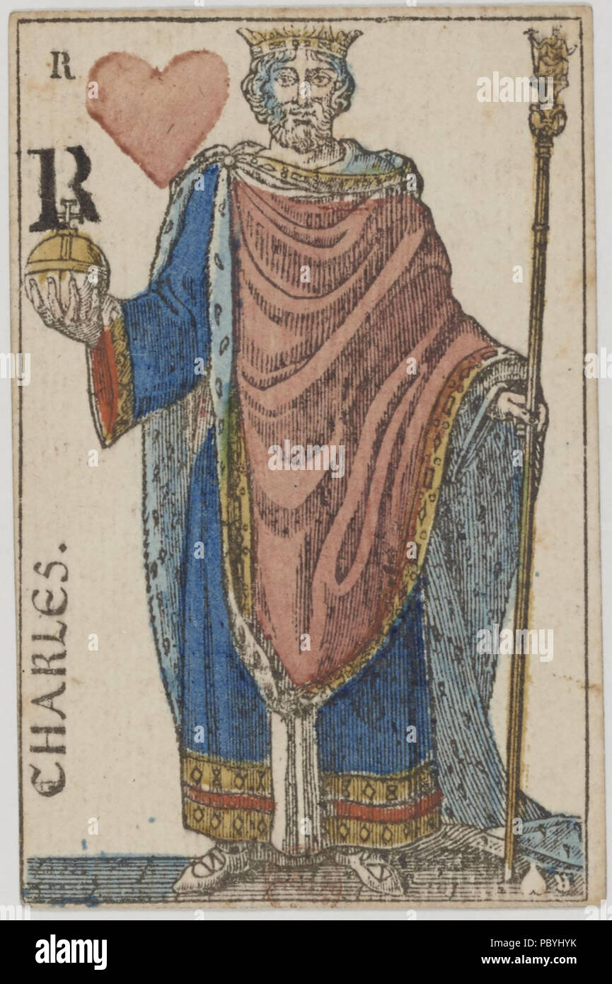 210 Primo Impero Francese mazzo di carte - 1810 - Il Re di Cuori Foto Stock