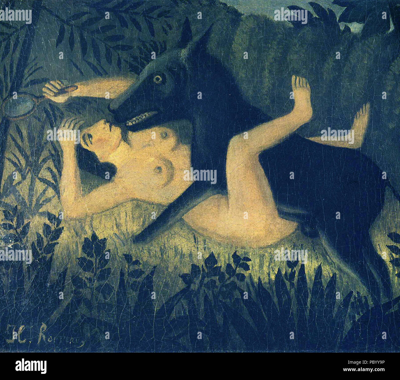 272 Henri Rousseau - La Belle et la Bête Foto Stock