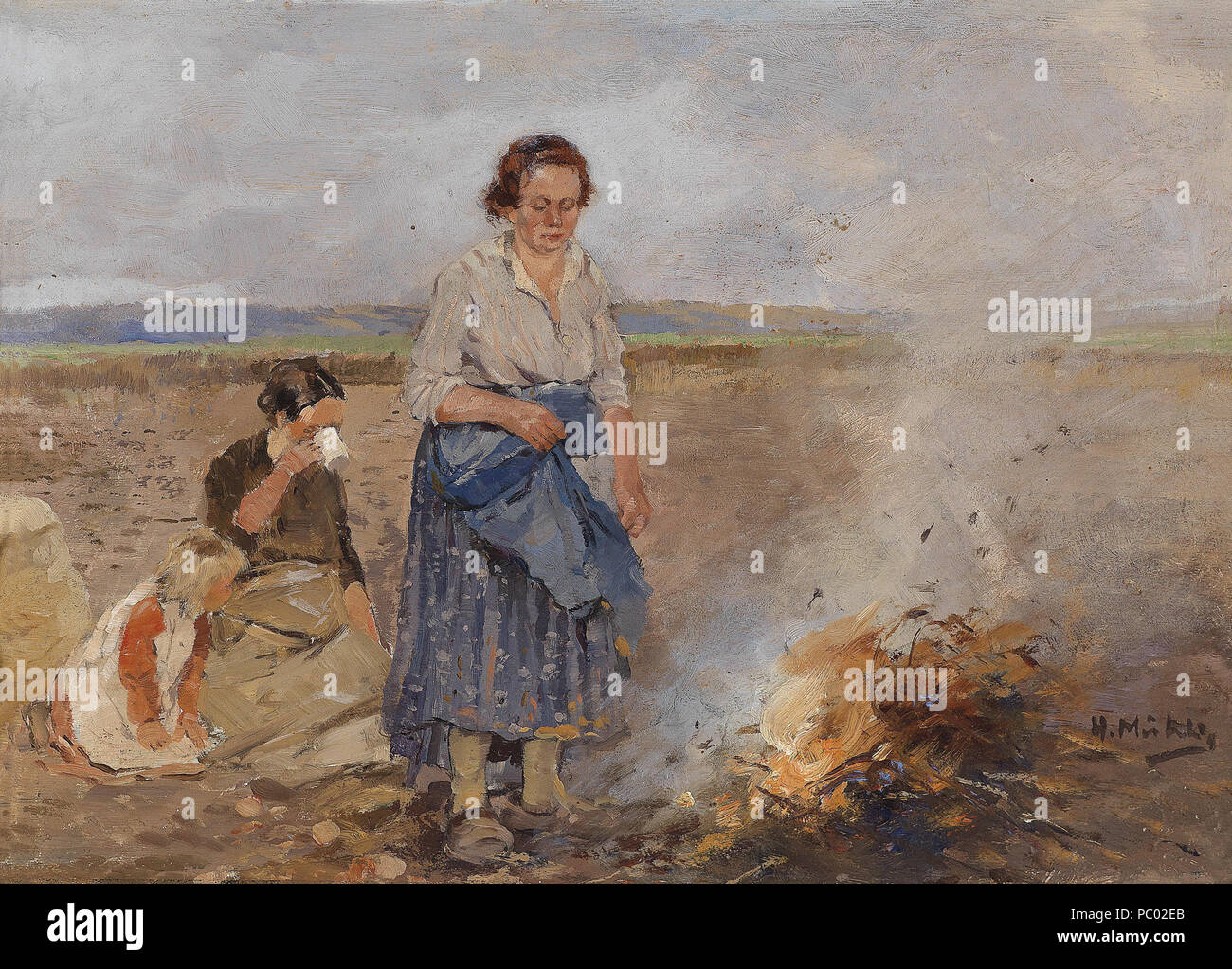 287 Hugo Mühlig Kartoffelernte Feuer Foto Stock