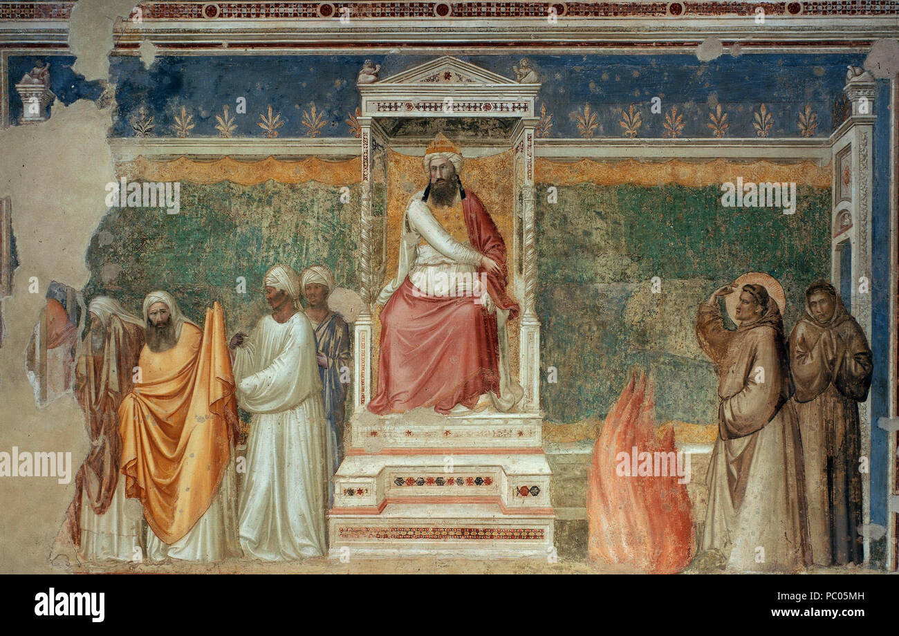 245 Giotto Cappella Bardi, la prova del fuoco 1328 450x280 copia Foto Stock
