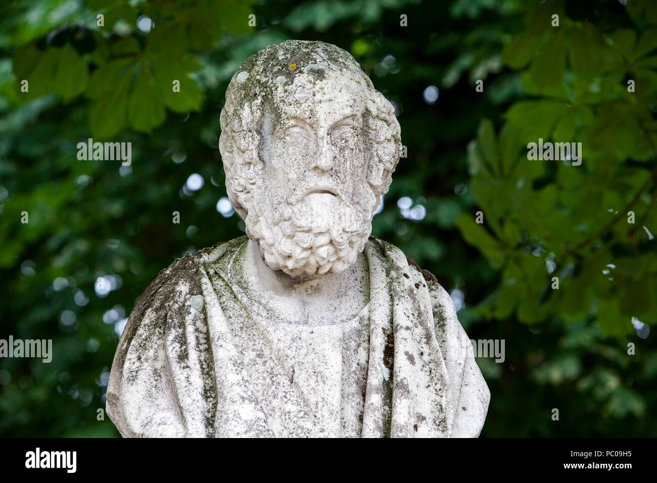Omero, greco leggendario autore, antica Grecia, busto a Nordkirchen Moated Palace, Germania Foto Stock
