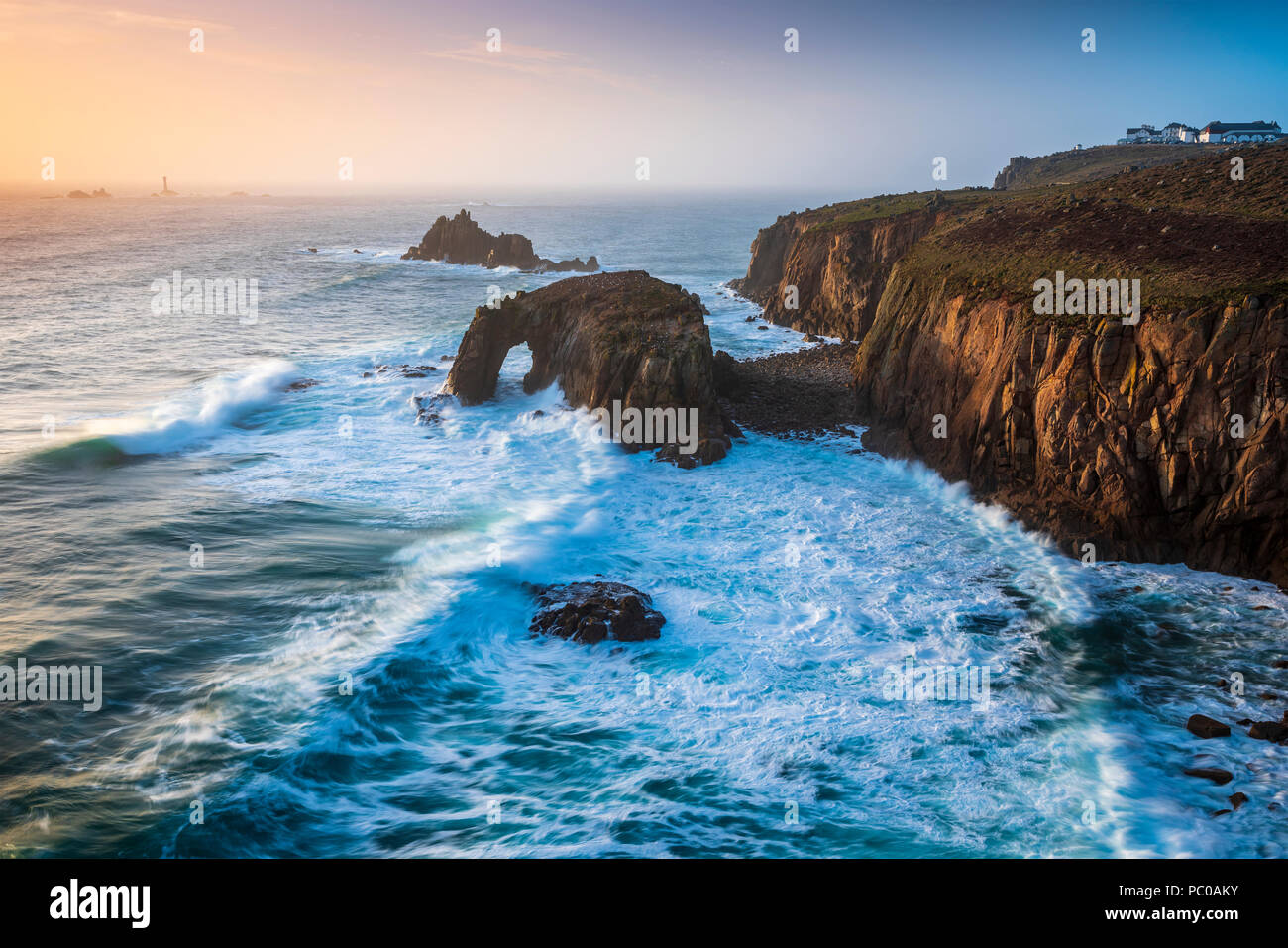 Land's End, Sennen, Cornwall, England, Regno Unito, Europa Foto Stock