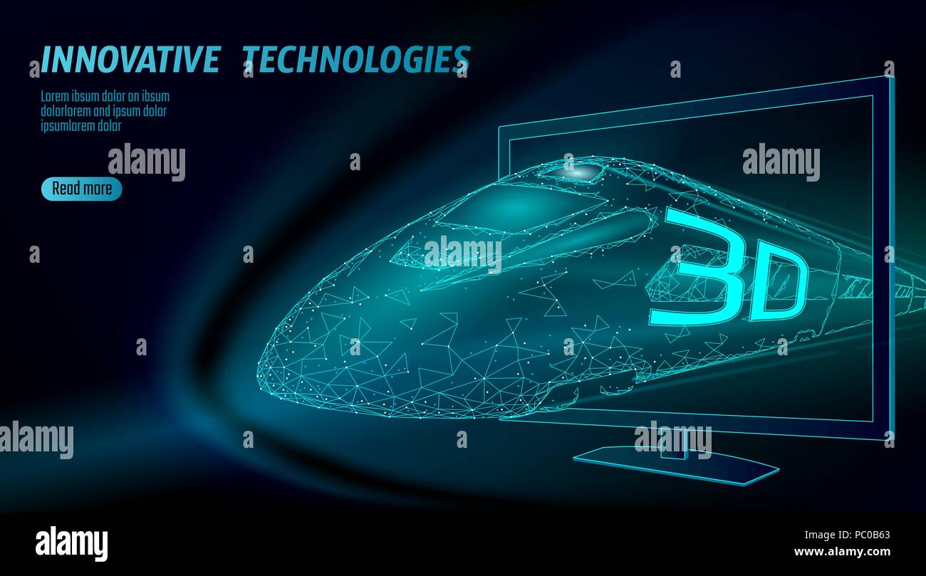 Streaming di programmi TV 3D Vision bassa poli guardare online. Moderne ad alta velocità rampa bullet concetto aziendale. Blu scuro triangolo poligonale punti innovazione augmented reality home cinema illustrazione vettoriale Illustrazione Vettoriale