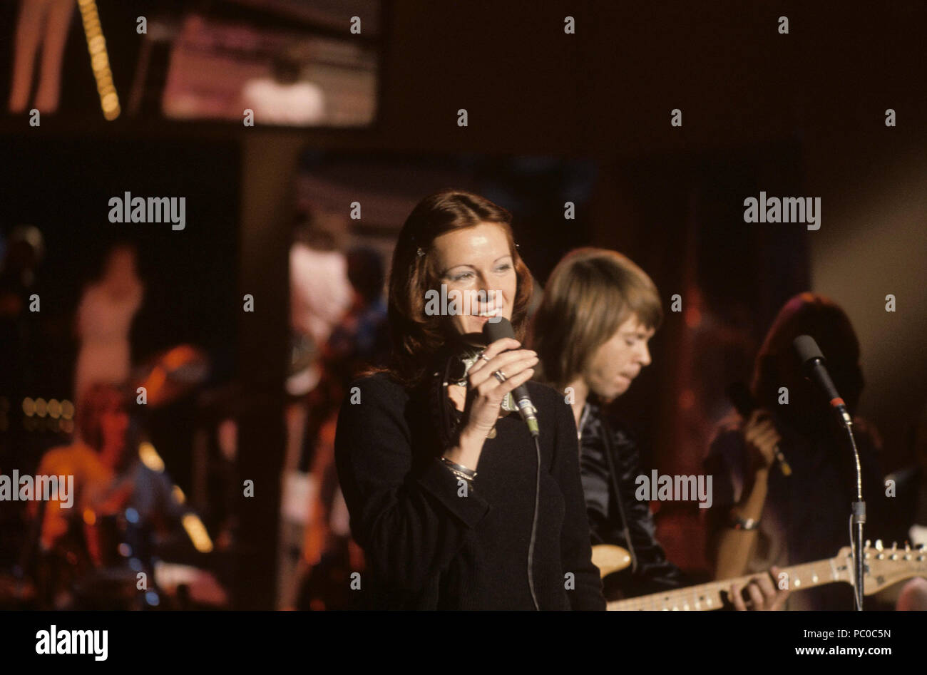 ABBA. Anni-Frid Lyngstad, Benny Andersson, Agnetha Fältskog e Björn Ulvaeus 1976 Foto Stock