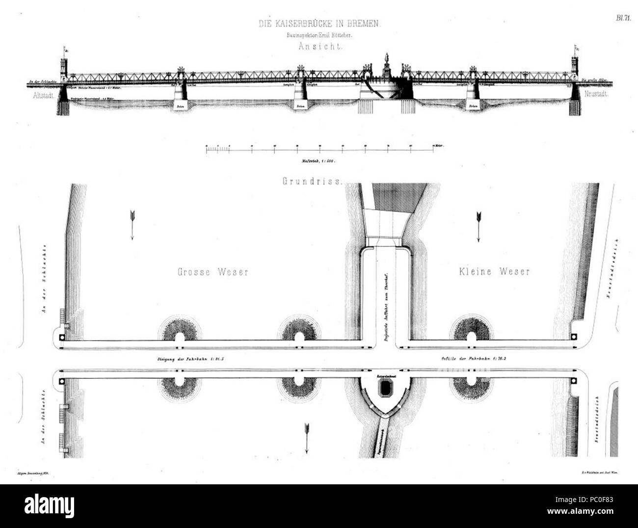 332 Kaiserbrücke 1876 - Beato71 Foto Stock