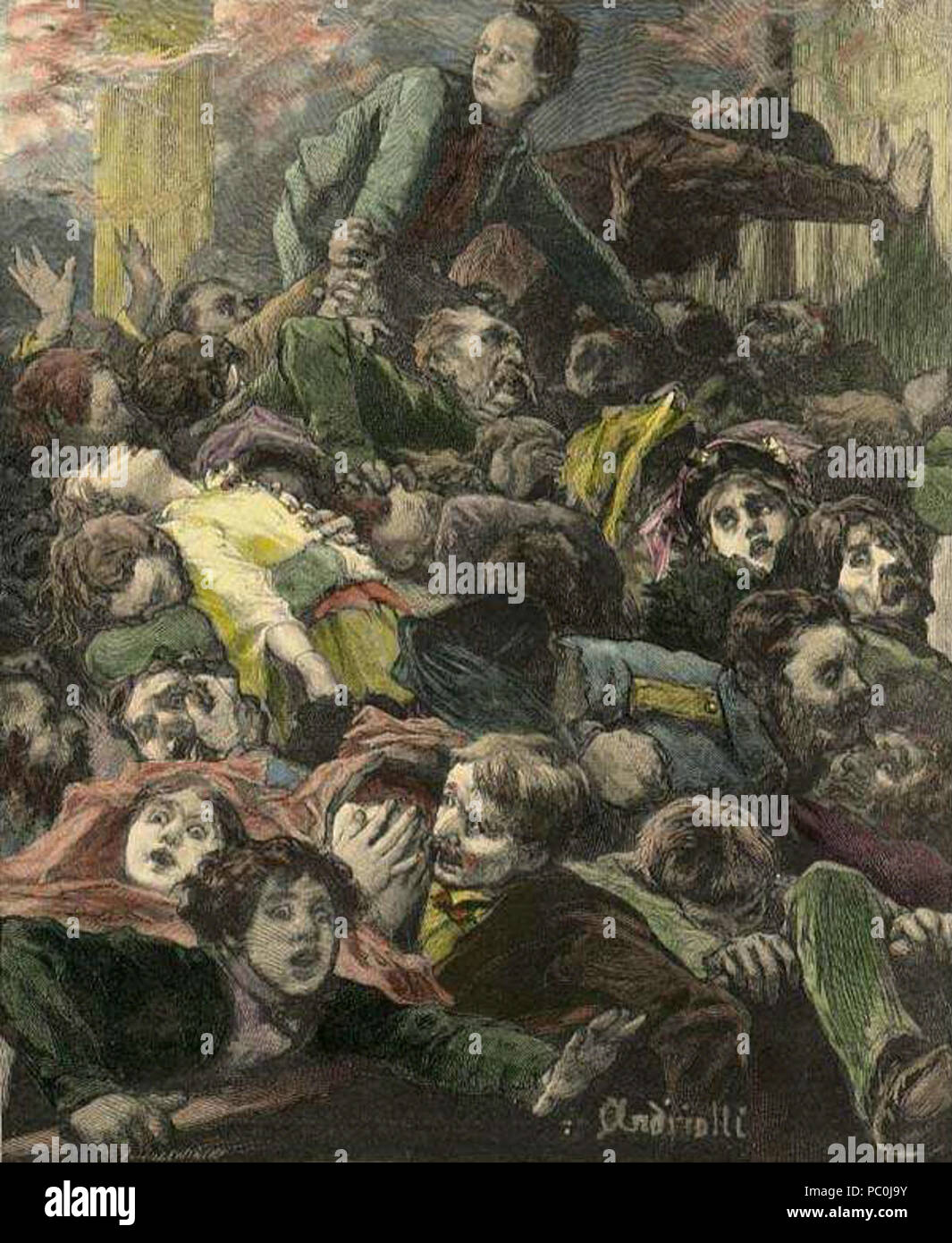 304 J. Holewiński.Scena z pożaru Cyrku w Berdyczowie Foto Stock