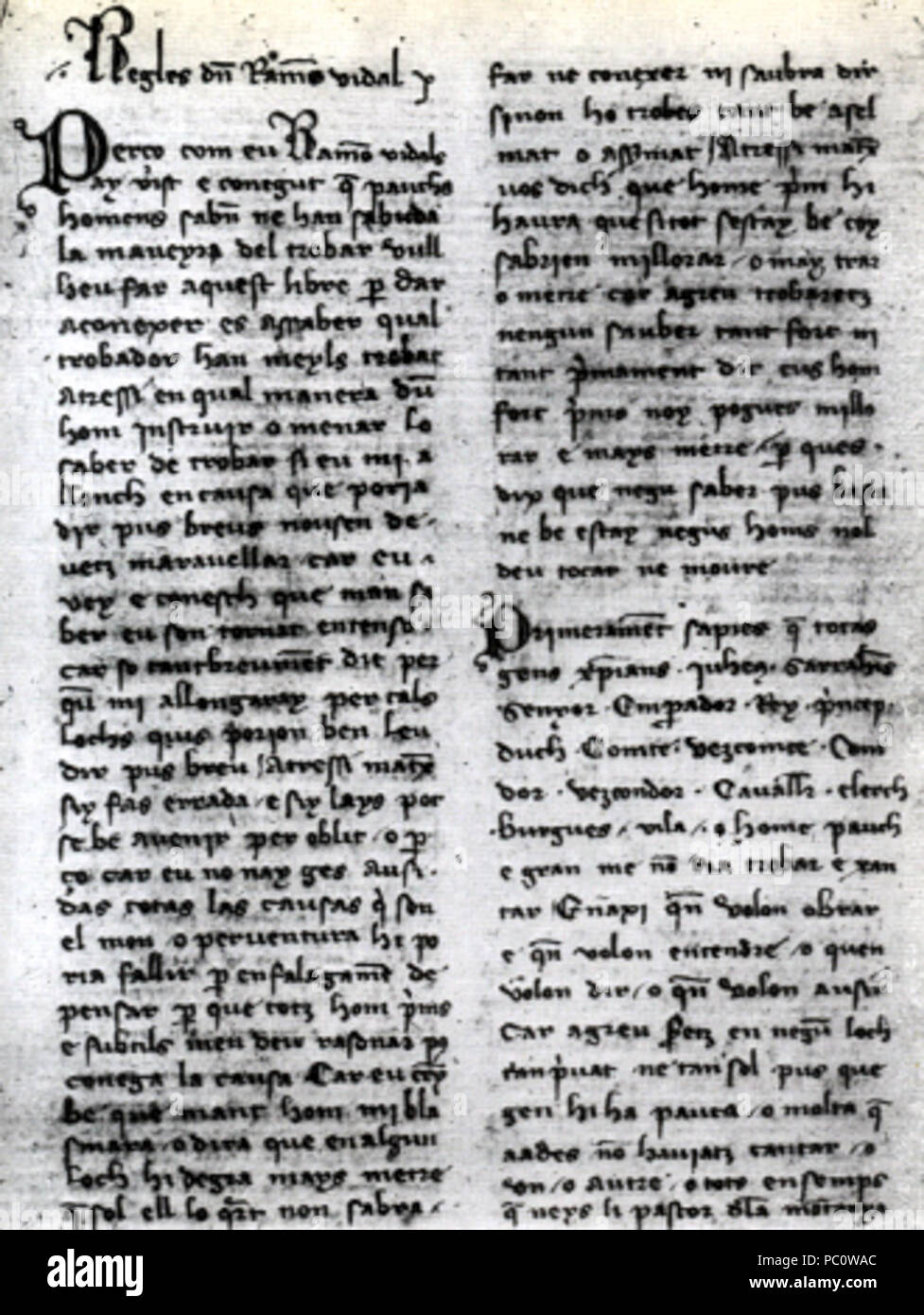 Raimon Vidal de Bezaudum (XIII secolo). Il catalano troubadour da Besalu.  Egli è notevole per la creazione del primo tratto in una lingua romanza  (occitano) sul tema della grammatica e della poesia