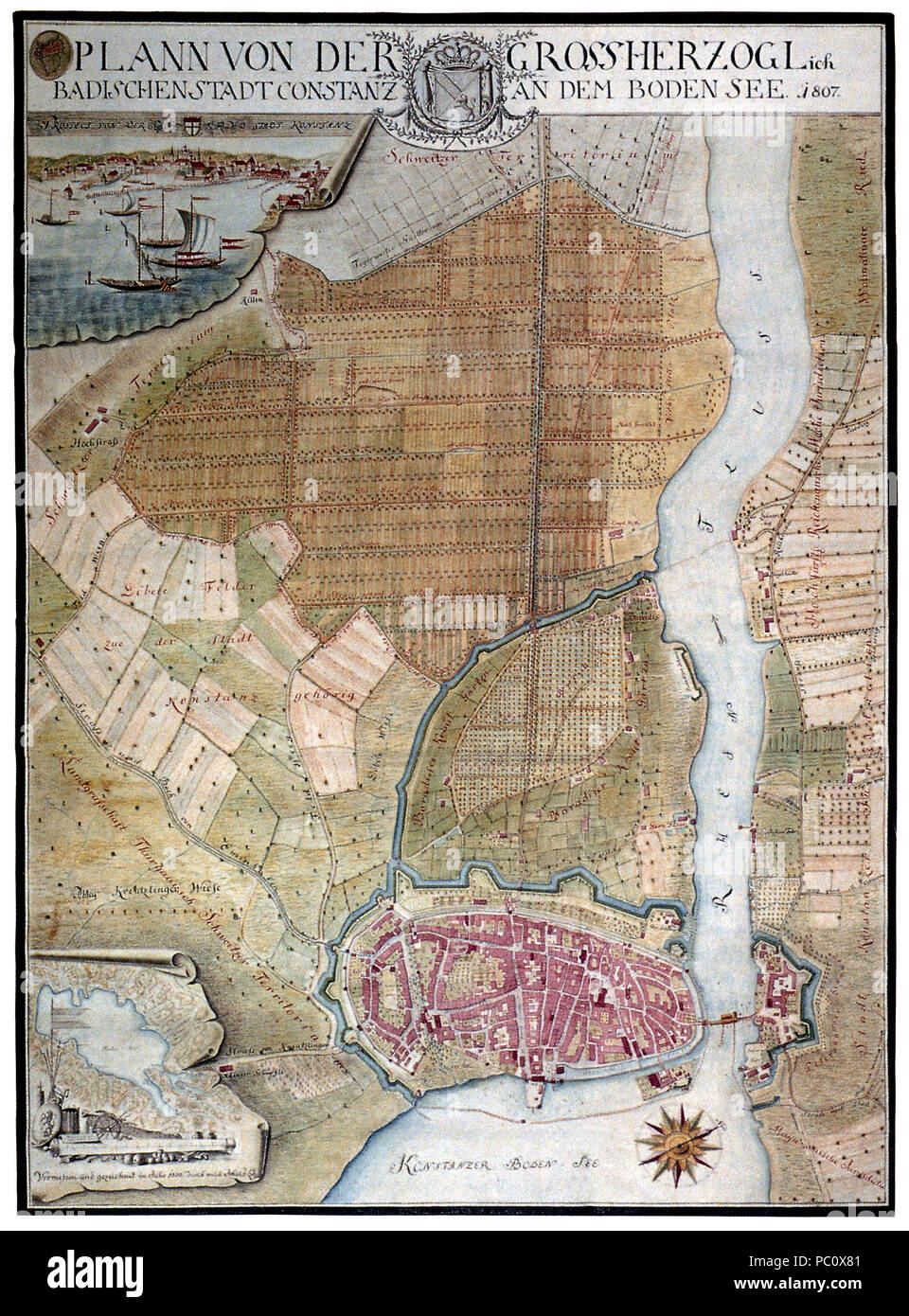 346 Konstanz Vermessung 1807 ritoccata Foto Stock