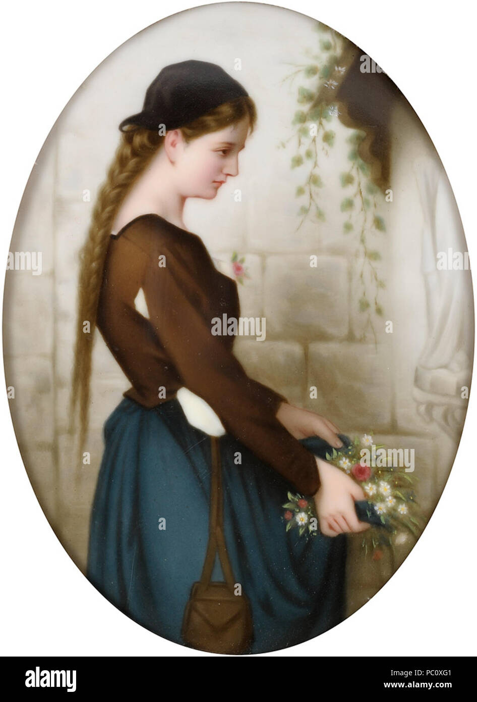 347 KPM-Bildplatte Blumenmädchen Foto Stock