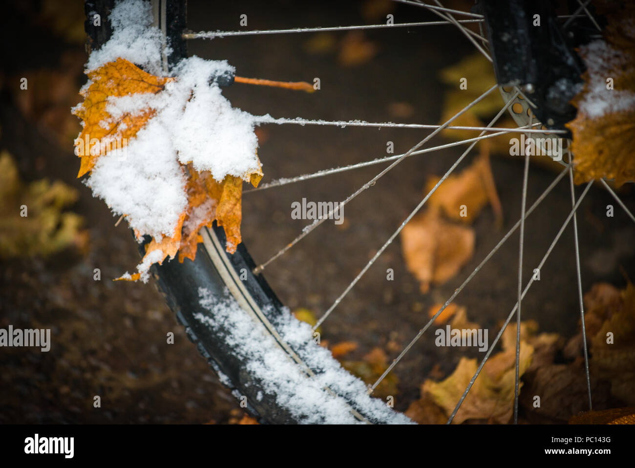 Sembra che la fine della stagione per bicicletta Foto Stock