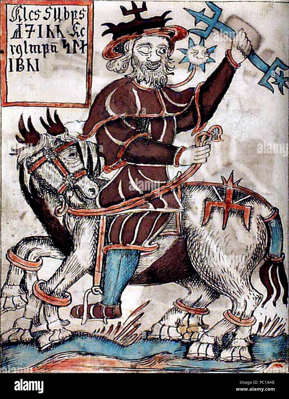 452 Odino a cavallo di Sleipnir Foto Stock