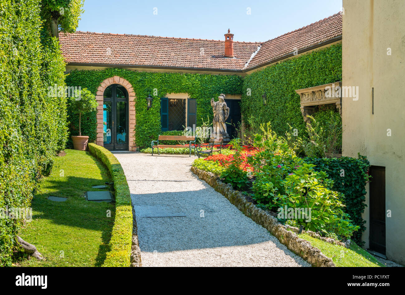 Villa del Balbianello, famosa villa nel comune di Lenno, affacciato sul lago di Como. Lombardia, Italia. Foto Stock