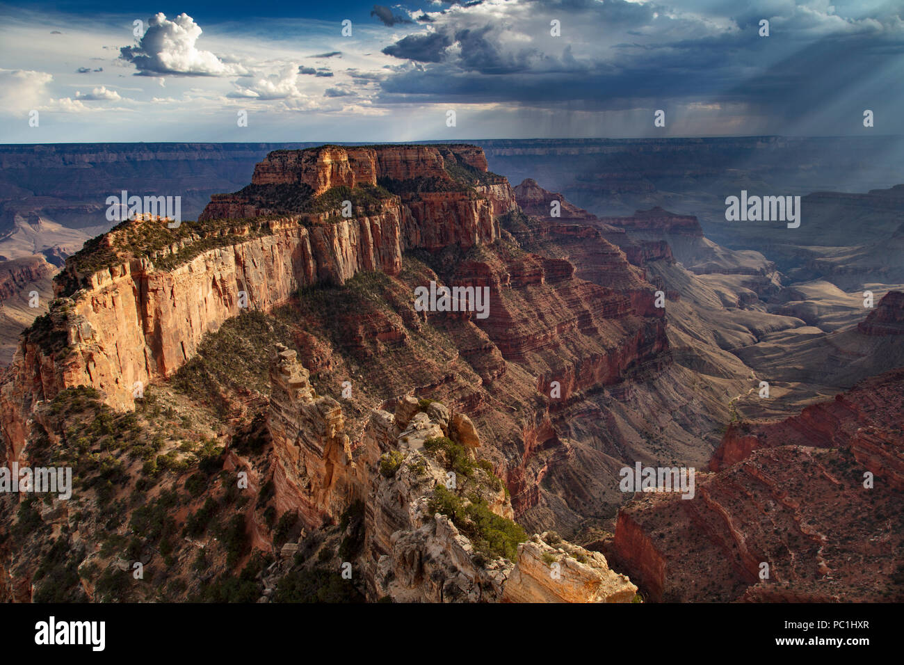 Wotan ha il trono, Cape Royal - North Rim del Grand Canyon, il Parco Nazionale del Grand Canyon, Arizona Foto Stock