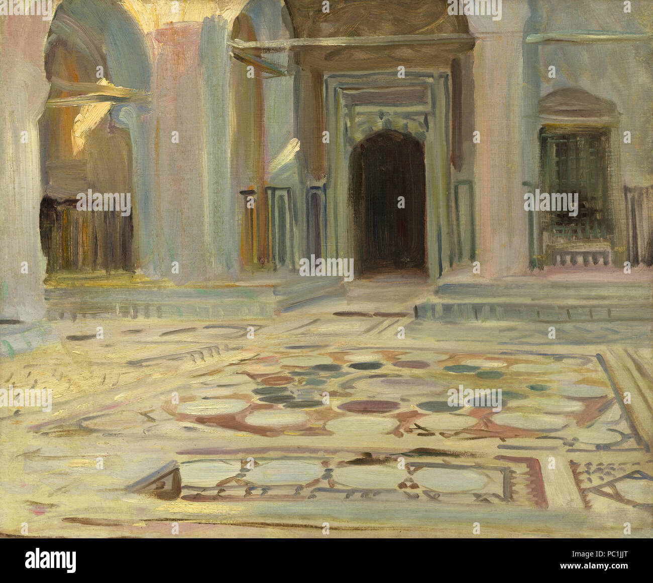 Pittura; olio su tela; complessivo: 48,3 x 58,4 cm (19 x 23 in.) incorniciato: 68,6 x 78,7 x 7 cm (27 x 31 x 2 3/4 in.); 472 marciapiede, il Cairo un10953 Foto Stock