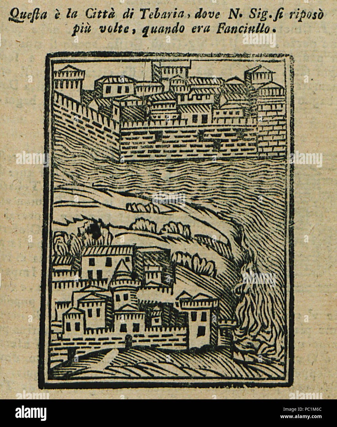 508 Questa è la città di Tebaria, Colomba N Sig si riposò più volte, cuando era fanciullo - Bianco Noe - 1600 Foto Stock