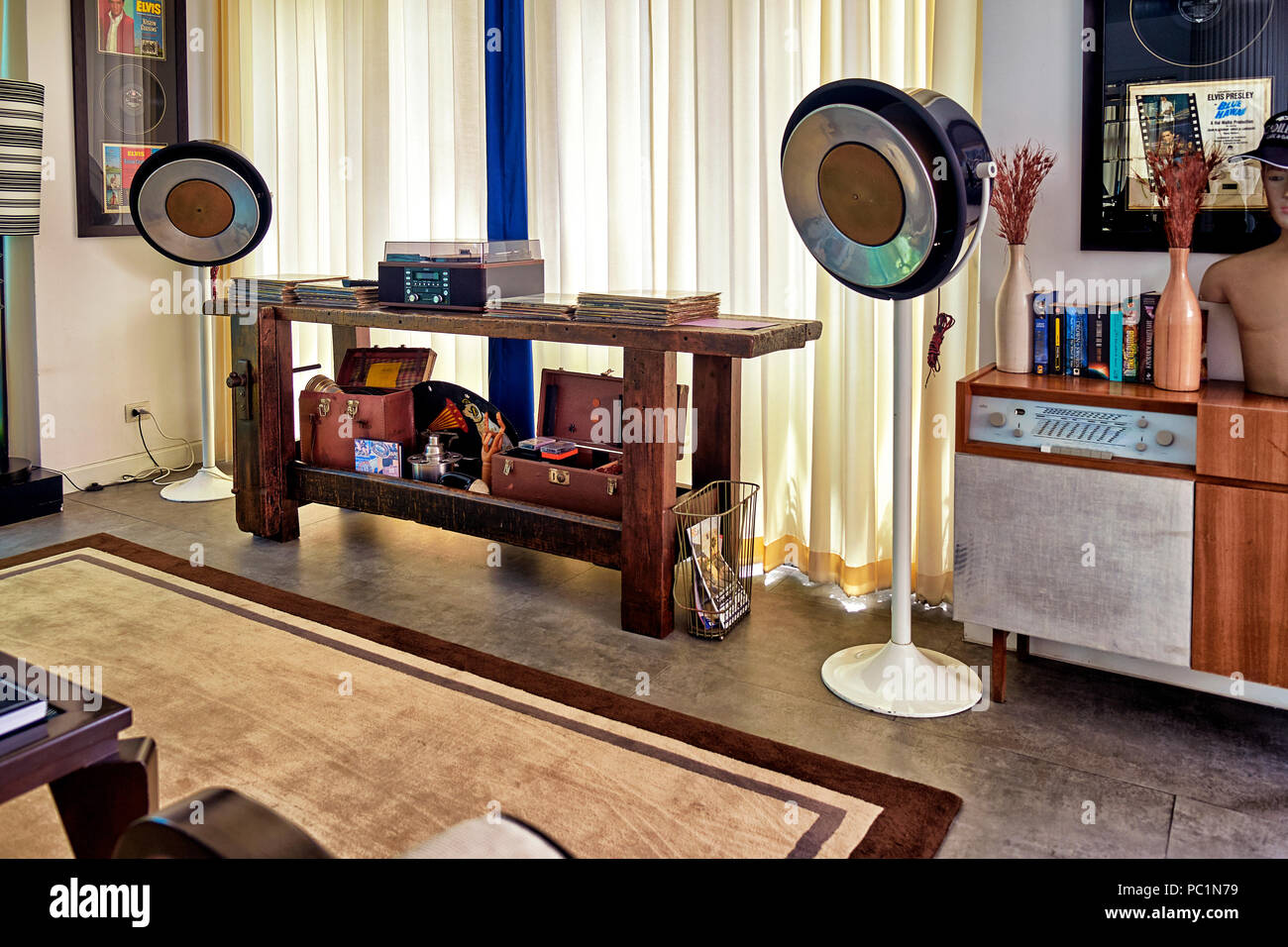 Musica Vintage apparecchiature hi-fi. Anni sessanta, settanta, analogico music center Foto Stock