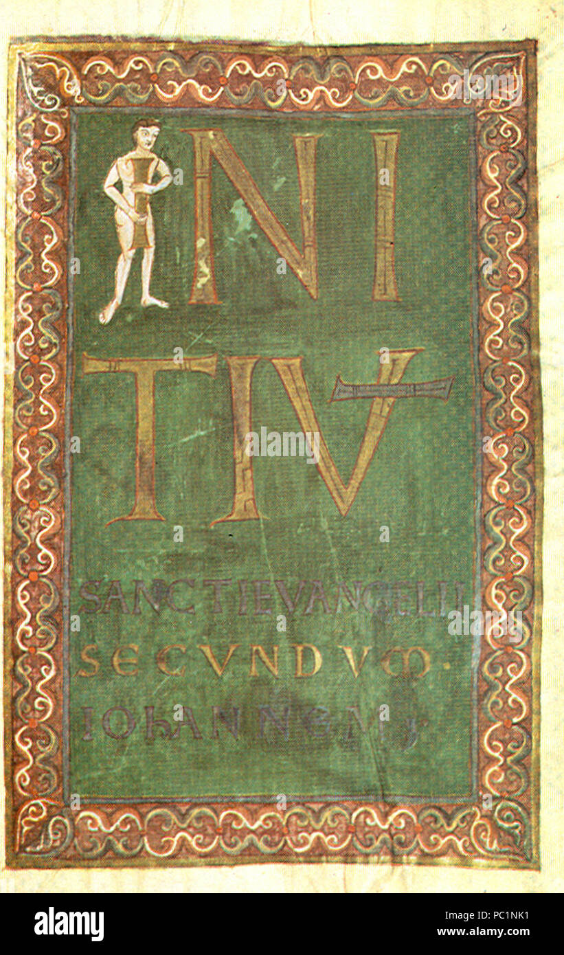 603 Theophanu-Evangeliar - Initialblatt Foto Stock