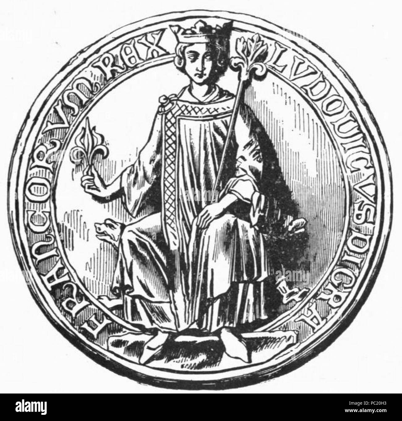 377 Louis 9 sceau Foto Stock
