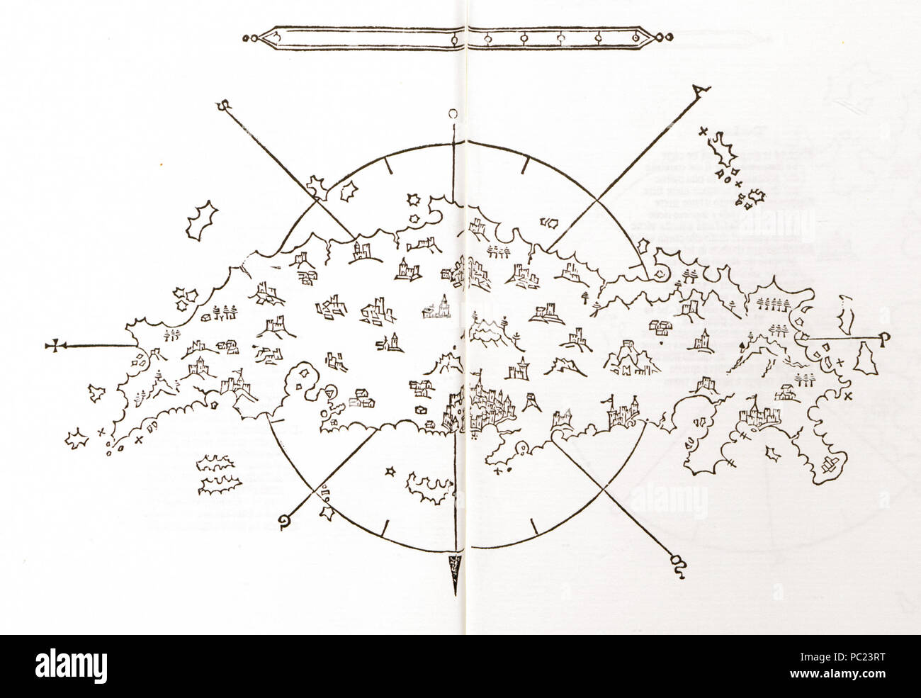 392 Mappa di Creta - Sonetti Bartolommeo Dalli - 1485 Foto Stock