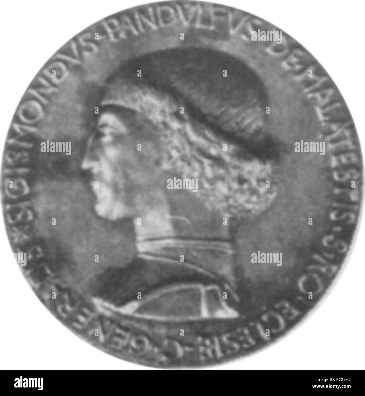 409 Medaglia di Sigismondo Pandolfo Malatesta, 8,3 cm recto, Foto Stock