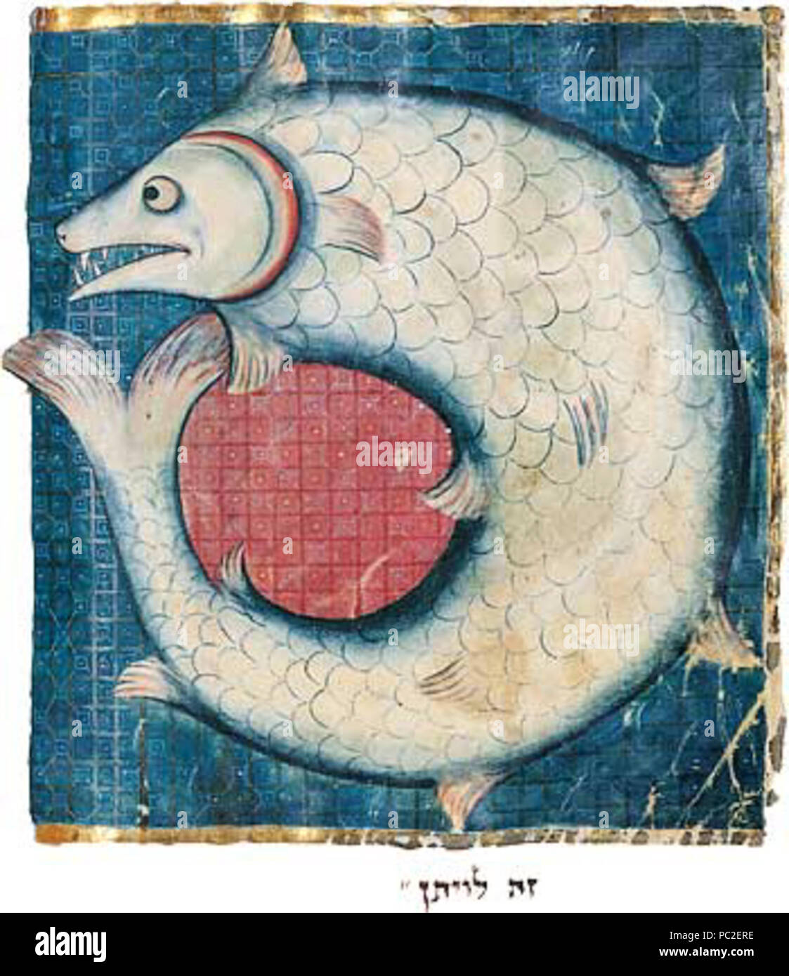 449 North French Hebrew Miscellanea 518b Leviathan Foto Stock