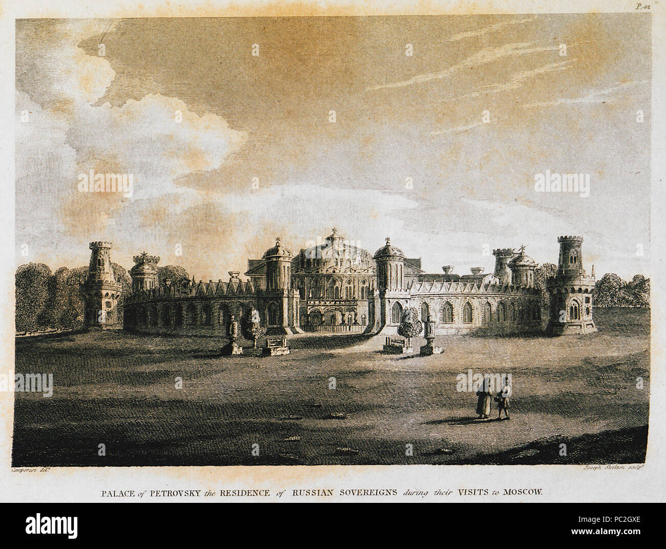 464 Palazzo di Petrovsky, la residenza dei sovrani russi durante la loro visita a Mosca - Clarke Edward Daniel - 1810 Foto Stock