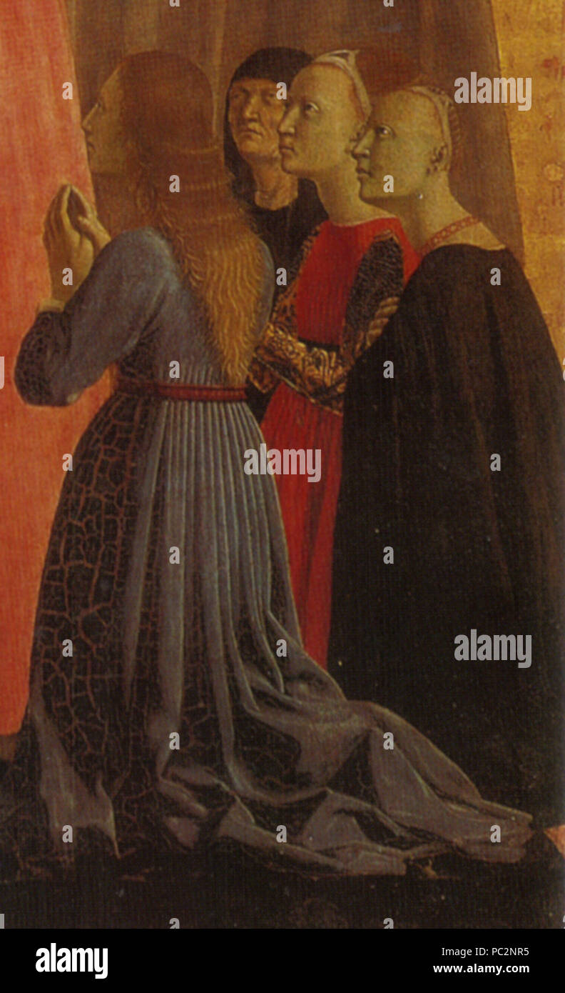 482 Piero della Francesca, la Madonna della misericordia, dettaglio 01 Foto Stock
