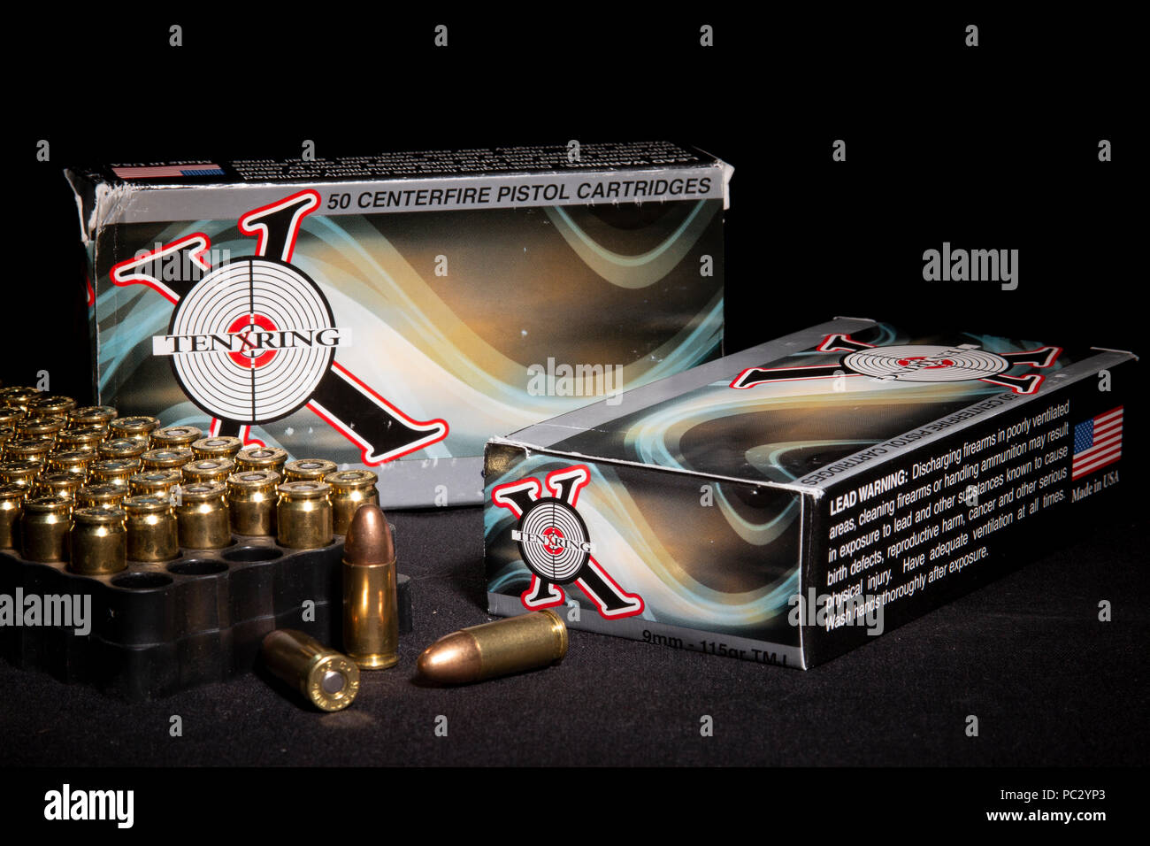 X Corona Munizioni 9 mm Foto Stock