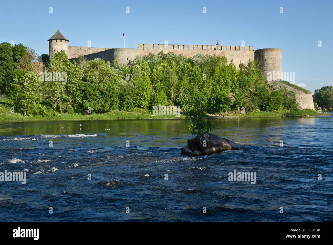 Vecchie fortificazioni a Ivangorod, Russia Foto Stock