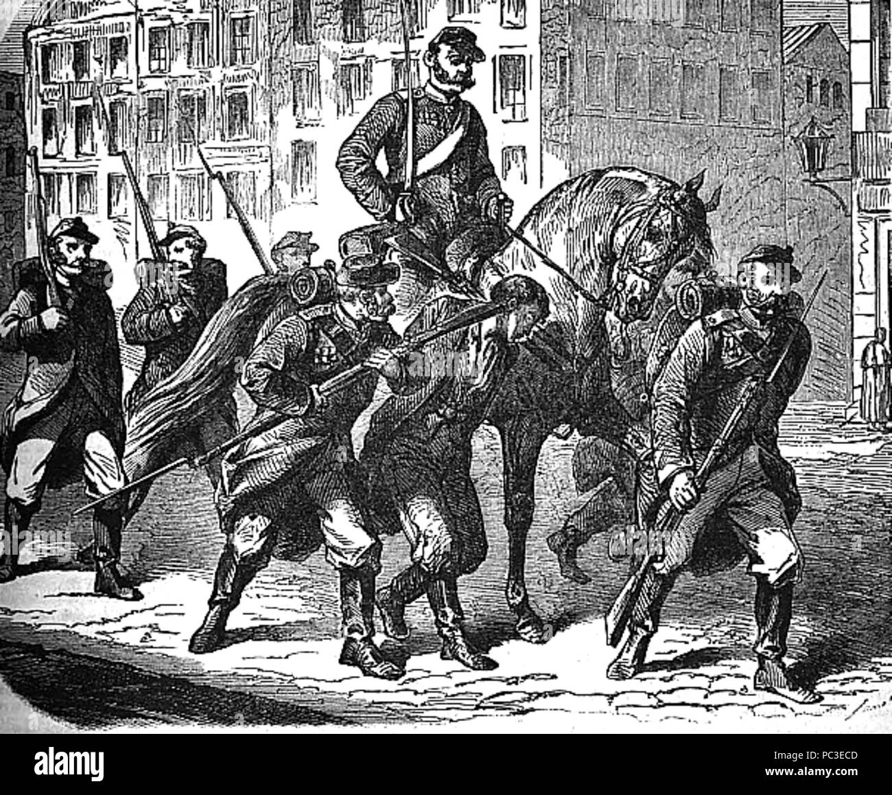 513 assunzione di poli all esercito russo a Varsavia 1863 Foto Stock