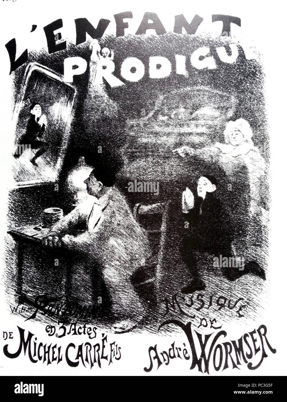 Adolphe Willette poster per L'Enfant prodigue. Foto Stock