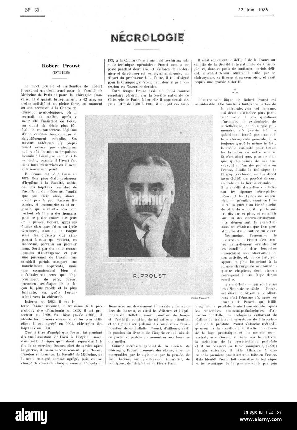 524 Robert Proust Nécrologie Foto Stock