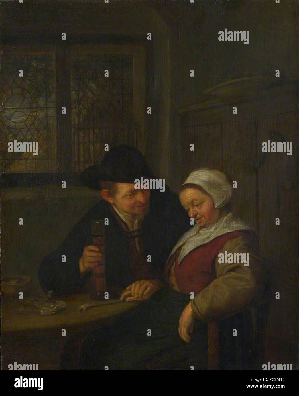 Adriaen van Ostade - un contadino corteggia una donna anziana NG NG NG2542. Foto Stock