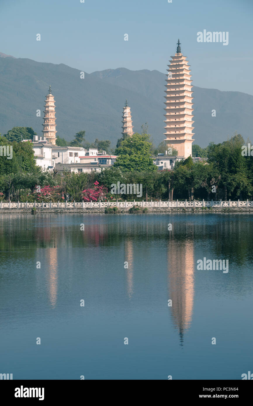 Dali tre torri in Yunnan, Cina Foto Stock