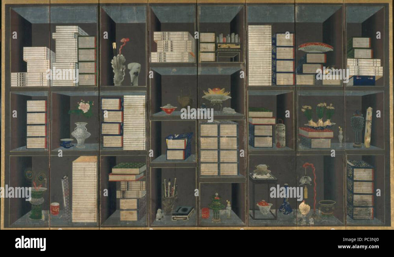 547 studioso di libri e di cose, Yi Eungrok, il Museo di Arte Asiatica di San Franscisco 1998.111 Foto Stock