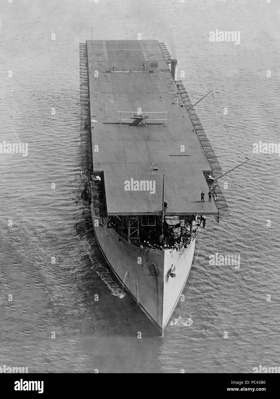 Vista aerea del USS Langley (CV-1) il 3 Agosto 1923 Foto Stock