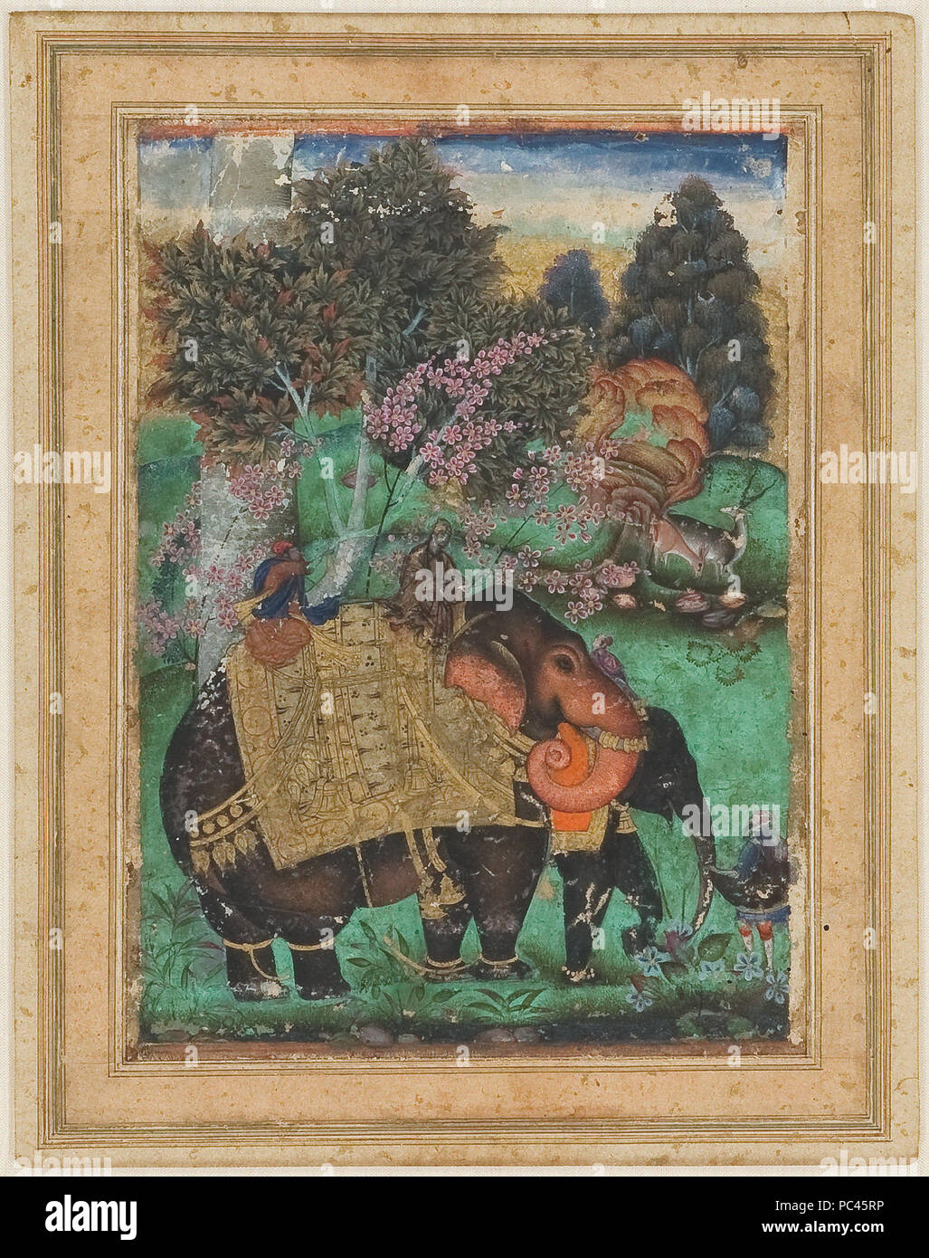 580 Sultan Ibrahim Adil Shah II in sella al suo pregiato elefante, Atash Khan Foto Stock