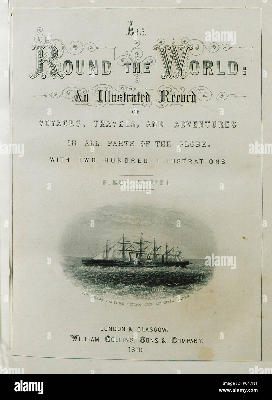 596 La Great Eastern la posa del cavo transatlantico - Ainsworth William Francis - 1870 Foto Stock