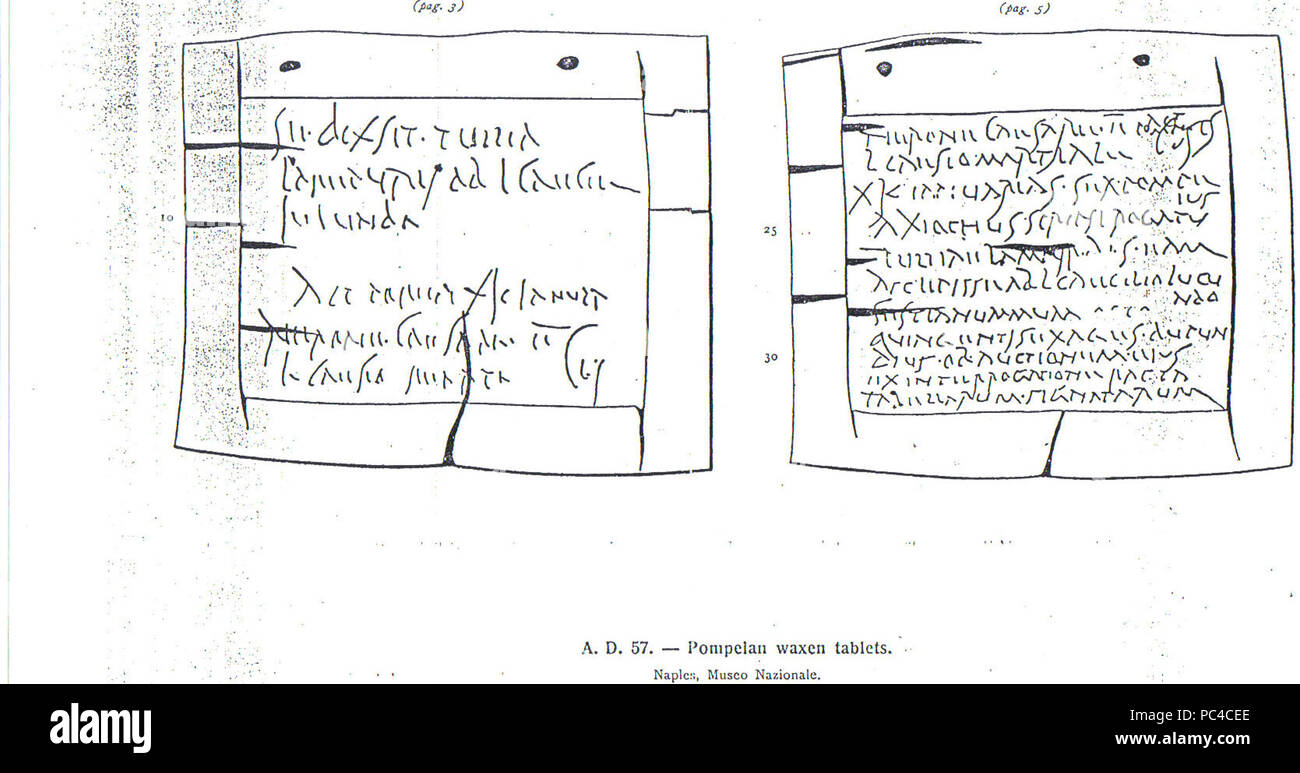 574 Starší římská kurzíva - voskové tabulky Foto Stock