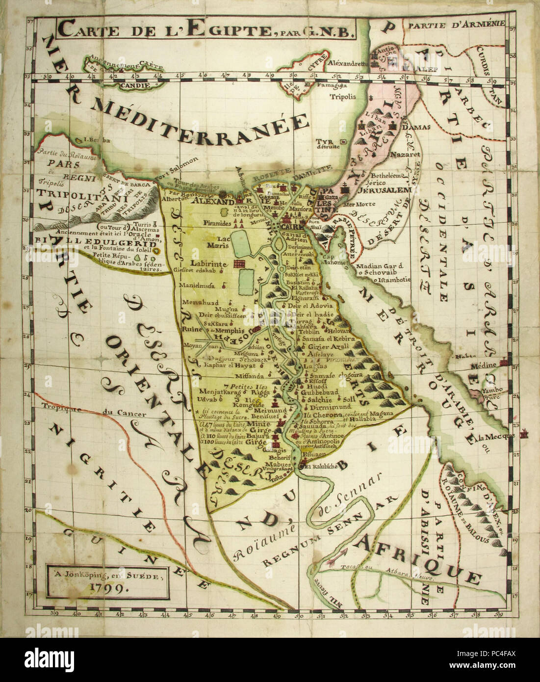 586 Tandefelt Mappa di Egitto 1 Foto Stock