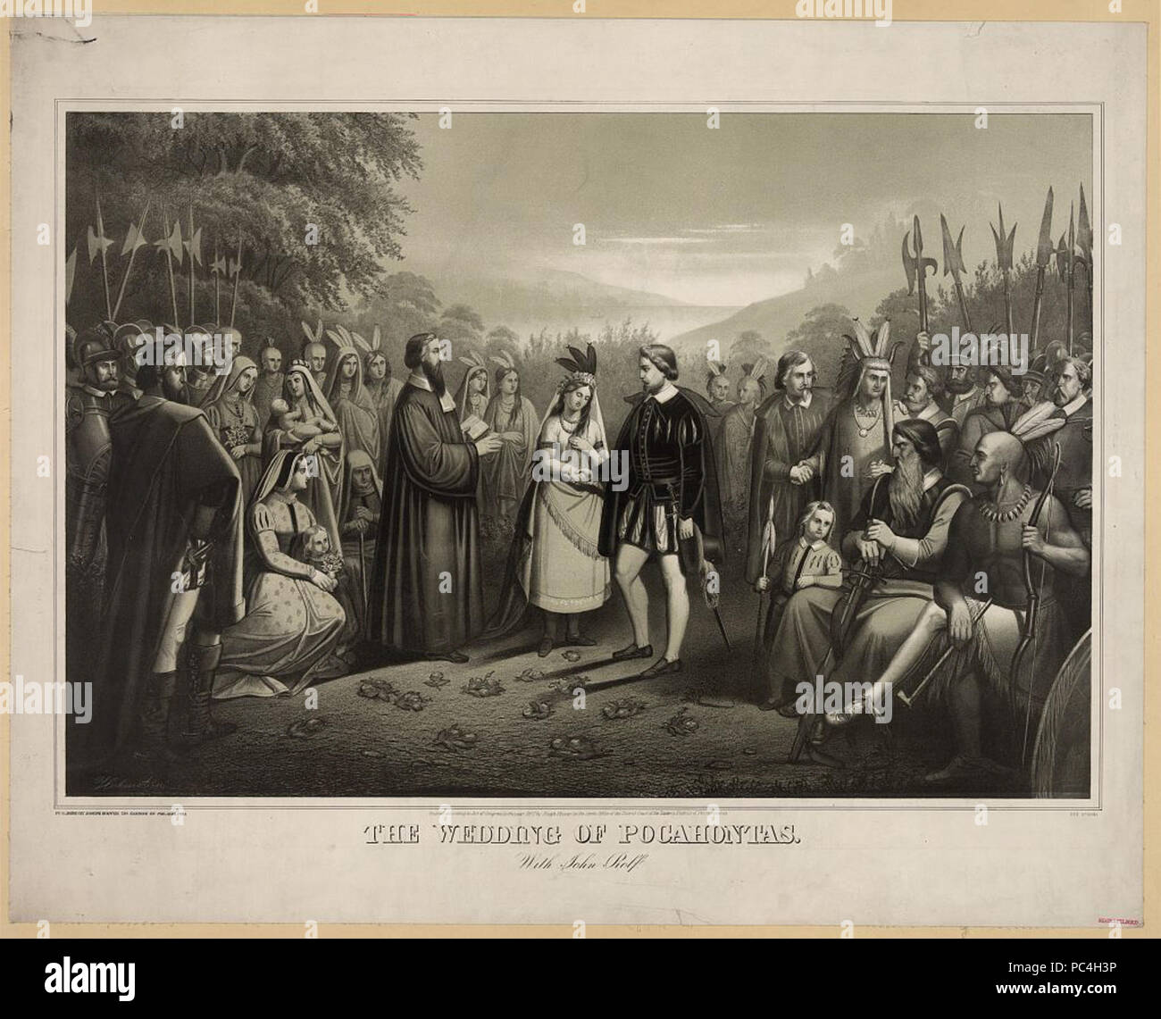 602 Le nozze di Pocahontas con John Rolfe Foto Stock