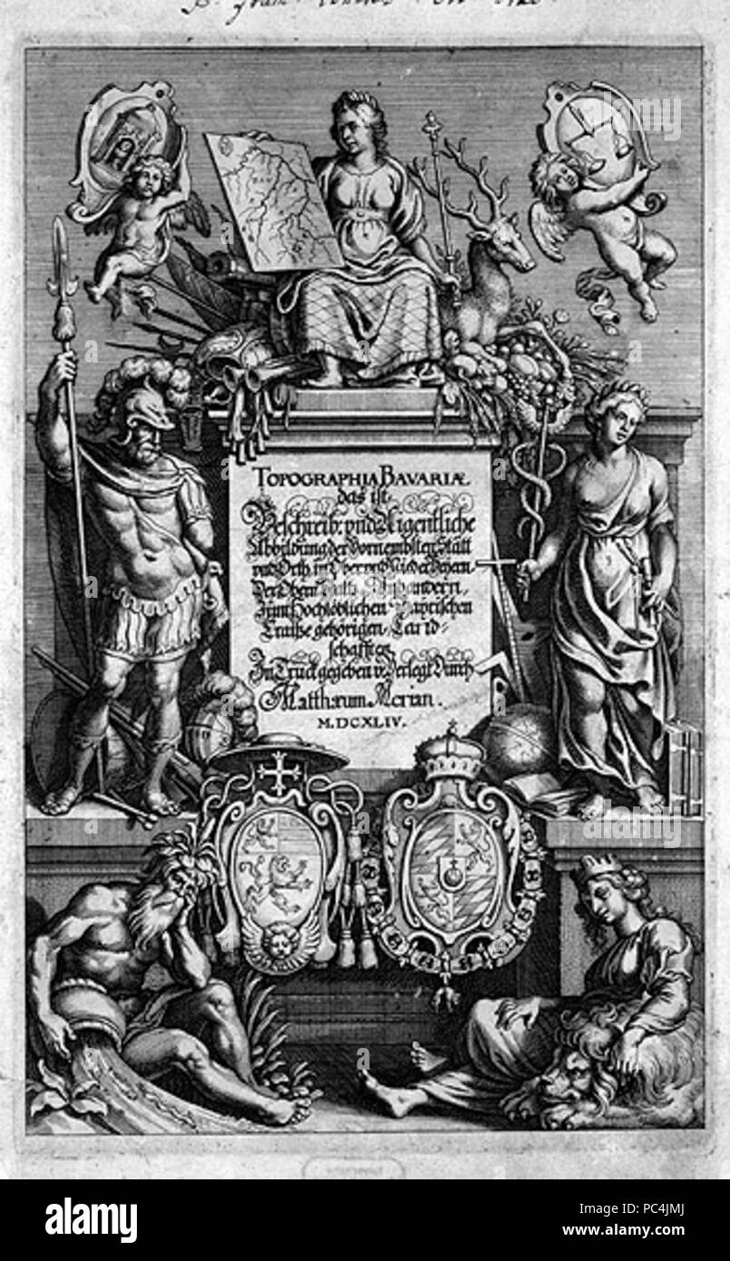 611 topographia" Germaniae deckblatt Foto Stock