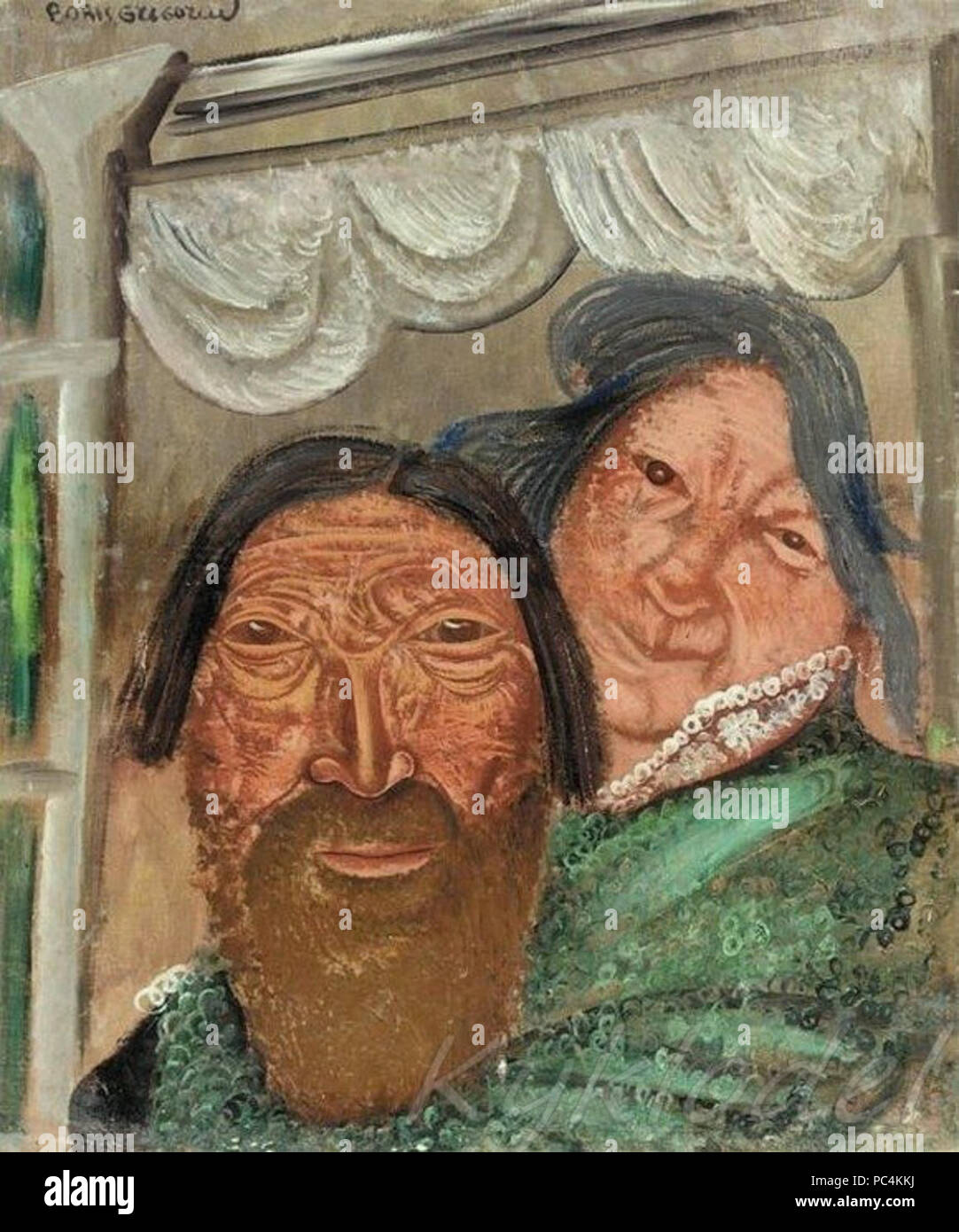 618 due facce nella finestra di Boris Grigoriev Foto Stock