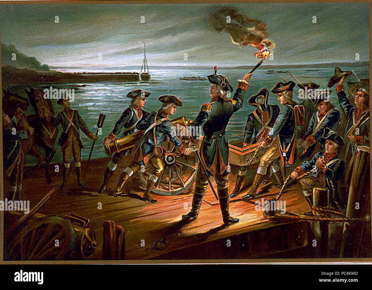 619 U.S. Esercito - Rifugio di artiglieria da Long Island 1776 Foto Stock